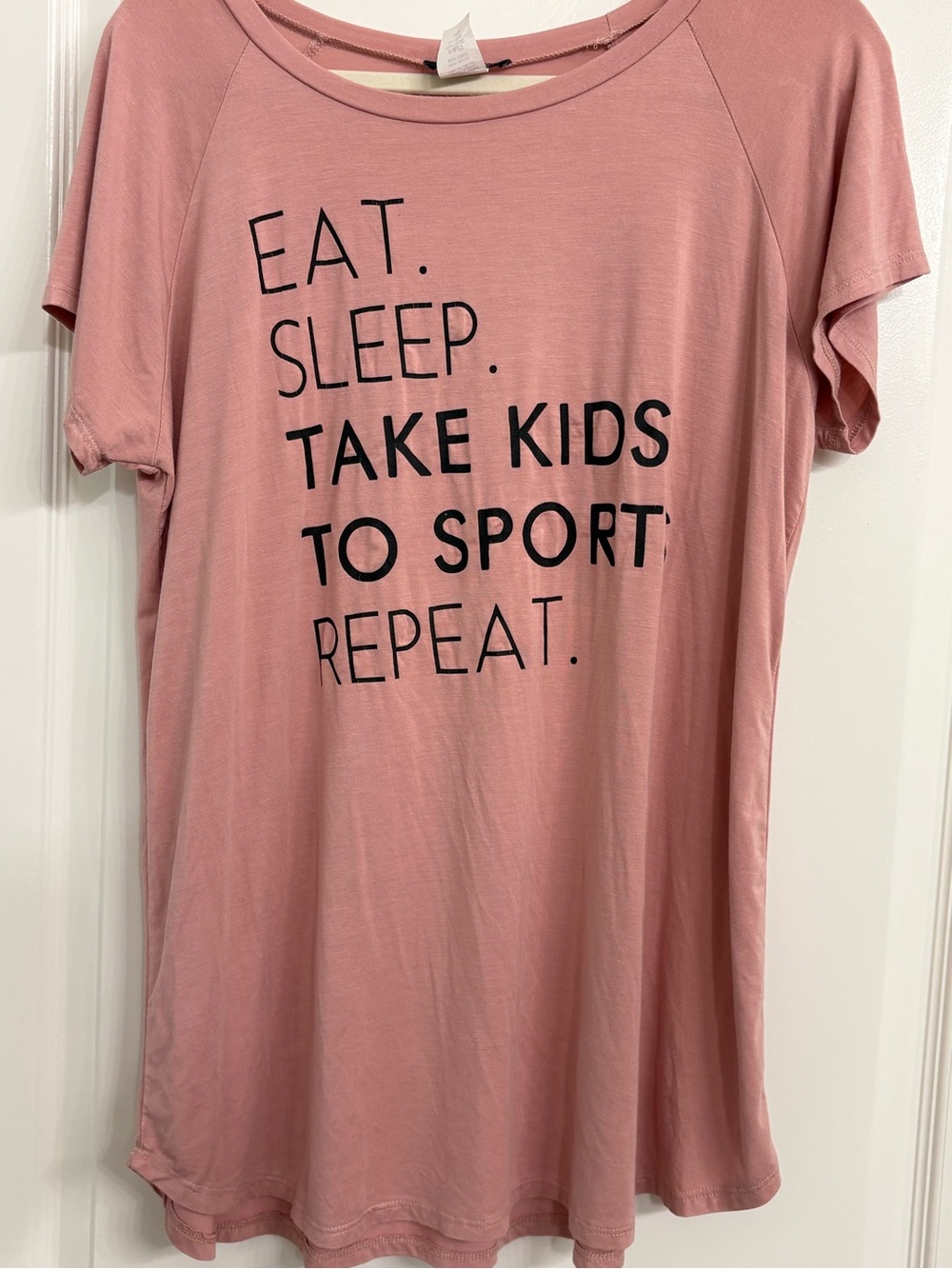 Women's Eat. Sleep. Take Kids to Sport. Repeat.' Pink Graphic Tee